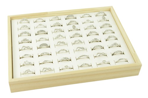 Wooden ring display tray - wooden,