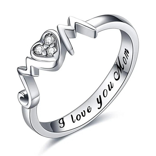 Silver mum heart love you - silver,