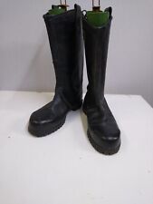 Black Leather Jack Boots Size