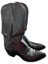 Lucchese By McCreedy & Schreiber Black Goat Cowboy Boots Size 10 Uk Rare