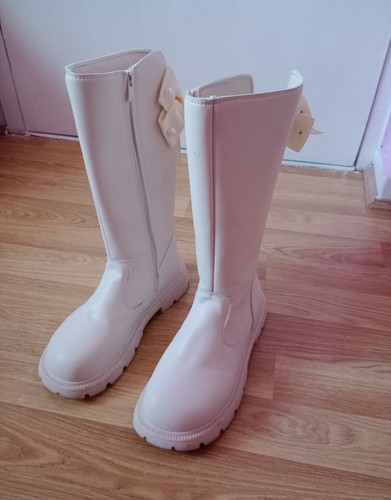 Girl white knee high zip - girl’s,