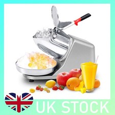 Stainless Steel Electric Ice Crusher Snow Cone Maker Shaved Ice Machine