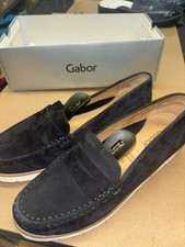 Gabor Women's Slipper Moccasin loafer Shoes navy Blue Handmade Size 6 uk Driving