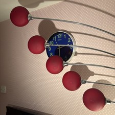 5-Arm Arc Floor Lamp with Red