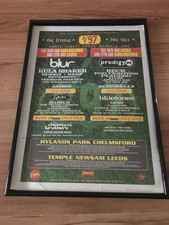 V97 FESTIVAL-BLUR/PRODIGY/KULA SHAKER-1997 original A3 framed poster size advert