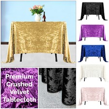 Luxury Crushed Velvet Tablecloth Wedding Party Banquet Home Decor - Color/Size