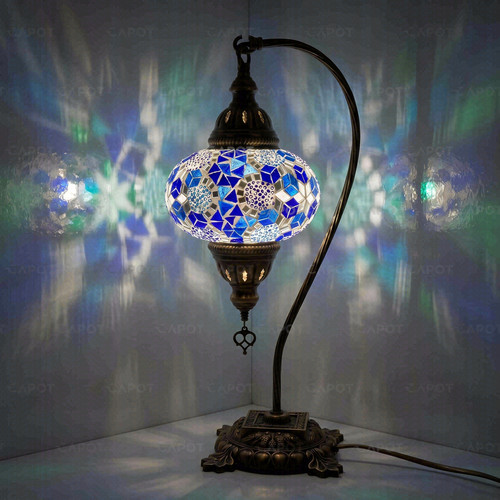 Blue turkish mosaic table - blue,