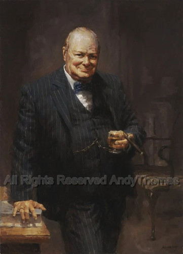 Winston churchill painting - painting, by