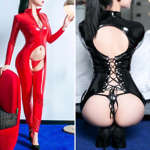 Women shiny wet look pvc - wet,