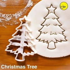 Christmas Tree cookie cutter - Merry xmas happy holidays winter festive santa