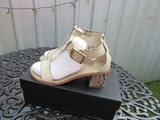 DUNE CREAM & SNAKE SKIN EFFECT LEATHER SANDALS SIZE 5 UK 38 EU ONLY WORN ONCE