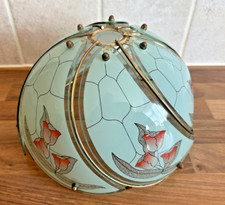 Glass Ceiling Lamp Shade Six Panels Pink Tulip Detail No Electrical Work Needed