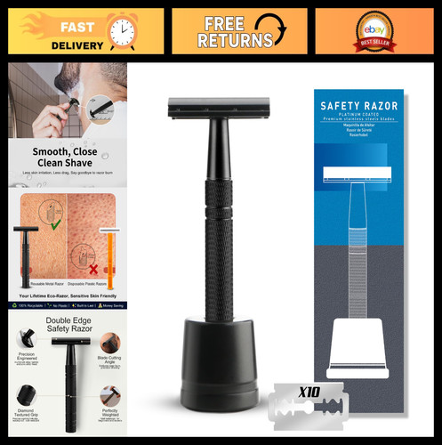 Matte black safety razor - matte,