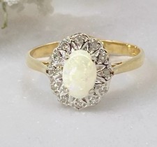 Opal Diamond Ring 9ct Solid