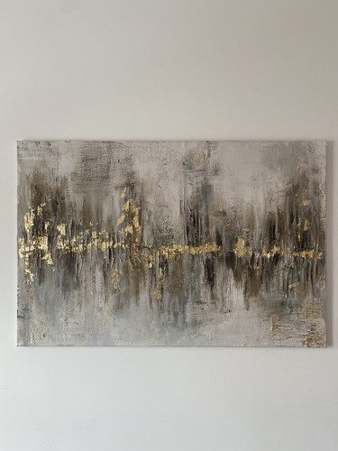Gold leaf textured abstract - gold,