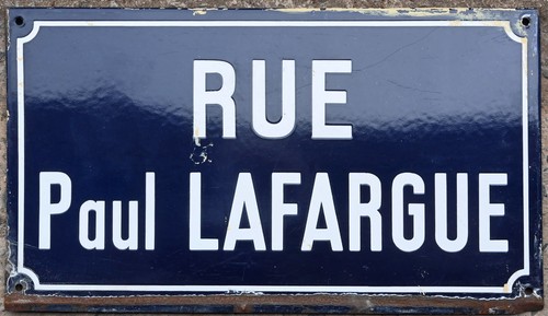 Old blue french street sign - blue,