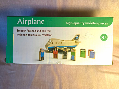 Wooden airplane playset with - wooden,