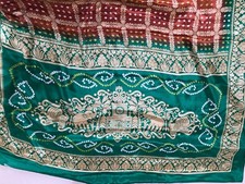 Brown/Green Bandhani Saree