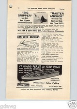 1952 PAPER AD Bowman Row Motor Fishing Boat Wood Wooden