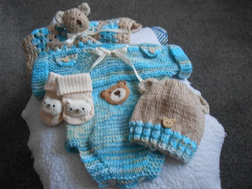 Hand knitted blue - *teddy, bear*