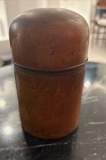 ANTIQUE DOMED TOP WOOD TREEN  BOX TOBACCO/TEA  GILBERT & SON LONDON