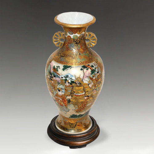 Japanese meiji satsuma vase - japanese,