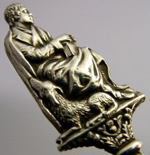 UNUSUAL SIR WALTER SCOTT STERLING SILVER SPOON VICTORIAN ANTIQUE 1891