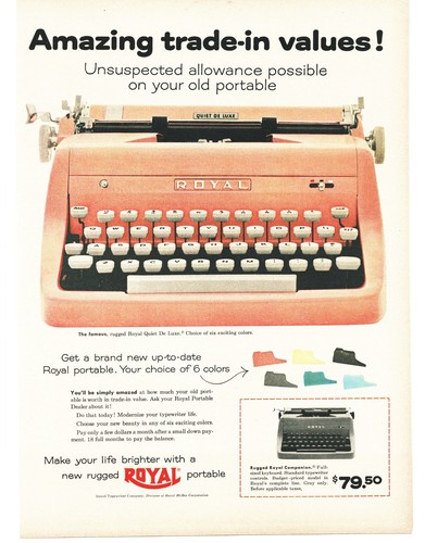 1956 royal portable - 1956, pink
