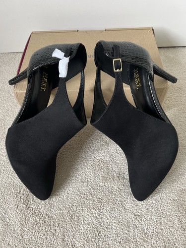 Black suede croc - black, suede/croc