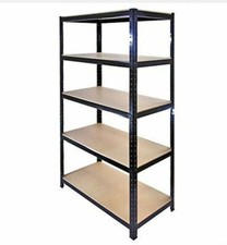 EAZILIFE 1.8m Tall Black 5 Tier Heavy Duty Boltess Metal Shelving Unit 