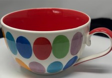 Whittard Large Tea Cup / Mug Multicoloured Spotty Design