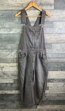 Free People Women's Dungarees Size Medium Grey Good Luck Overall Barrel Leg