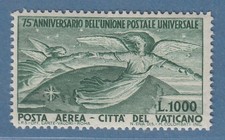 Vatican 1949 75 Years Universal Postal Union 1000 Lire Airmail Value Mi. No. 162 ** 