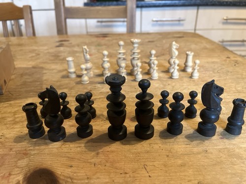 Antique victorian wooden chess - antique,