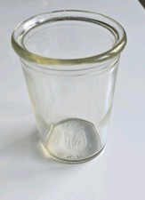 VINTAGE ANTIQUE OLD CLEAR GLASS JAM JELLY JAR POT  c1913 - c1968 UK