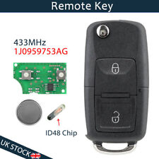 433Mhz Remote Key Fob 2 Button For VW Golf MK4 Transporter T5 Passat Polo Bora