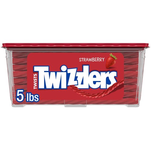 Strawberry licorice candy tub - strawberry,