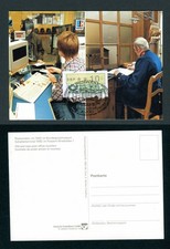 1982 Germany ATM Automation. Wiesbaden Old and New Post Office Counter Postcard