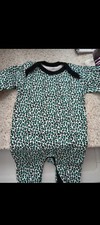 Green Leopard Print Baby Grow