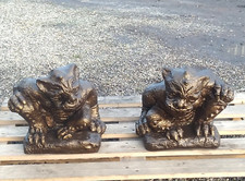 bronze style large gargoyle monsters pier cap garden gate pier gate keepers