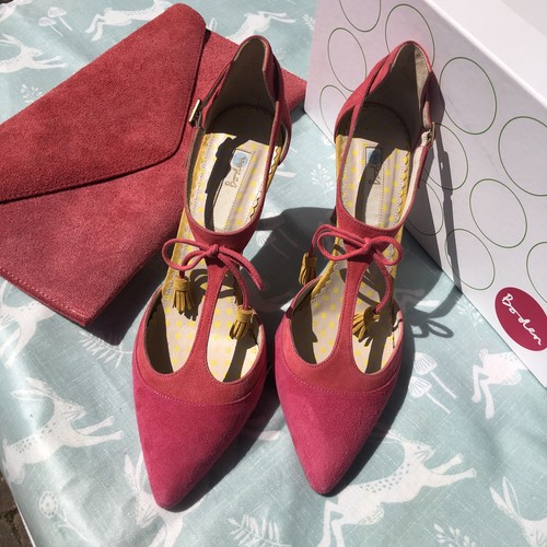 Boden pink suede heeled - boden,