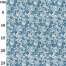Antique Floral Copen Blue 100%