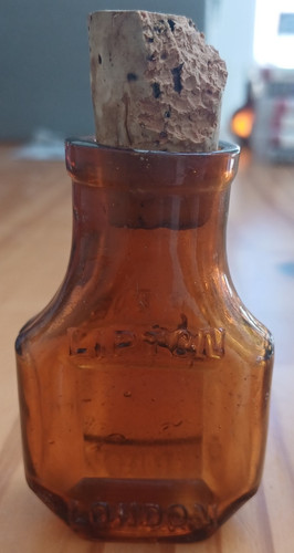 Amber glass medicine bottle - amber,