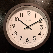 Acctim Elstow 22843 Wall Clock – Soot Black – Modern Classic Design - New