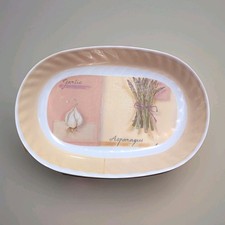 Royle Melamine Oval Serving Dish Garlic & Asparagus Design Conventional Oven