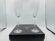 Rockingham Crystal Winchester Champagne Flutes  With storage Box