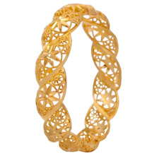 Dubai Luxury Bridal Cuff Bangle 24K Gold Plated Handcrafted Wedding Bracelet 115