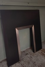 Large Black Slate Fireplace Back Panel Slip Excellent Condition 