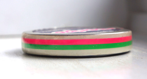 Bright pink green double pin - pink,