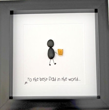 Best Dad Pebble Art Picture